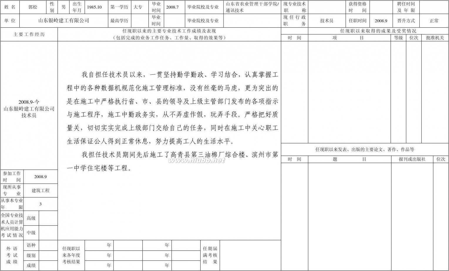 专业技术人员申报评审职称情况一览表 2011专业技术人员申报评审职称情况一览表