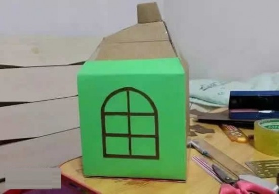 利用废纸盒做房子的制作步骤