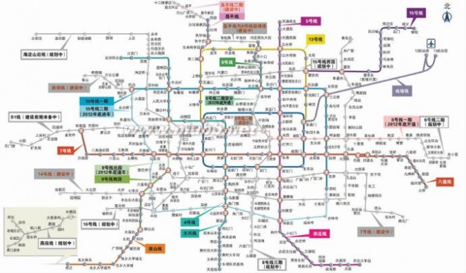 北京地铁线路图汇总及未来规划和在建地铁线路（图）